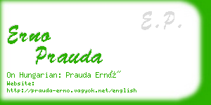 erno prauda business card